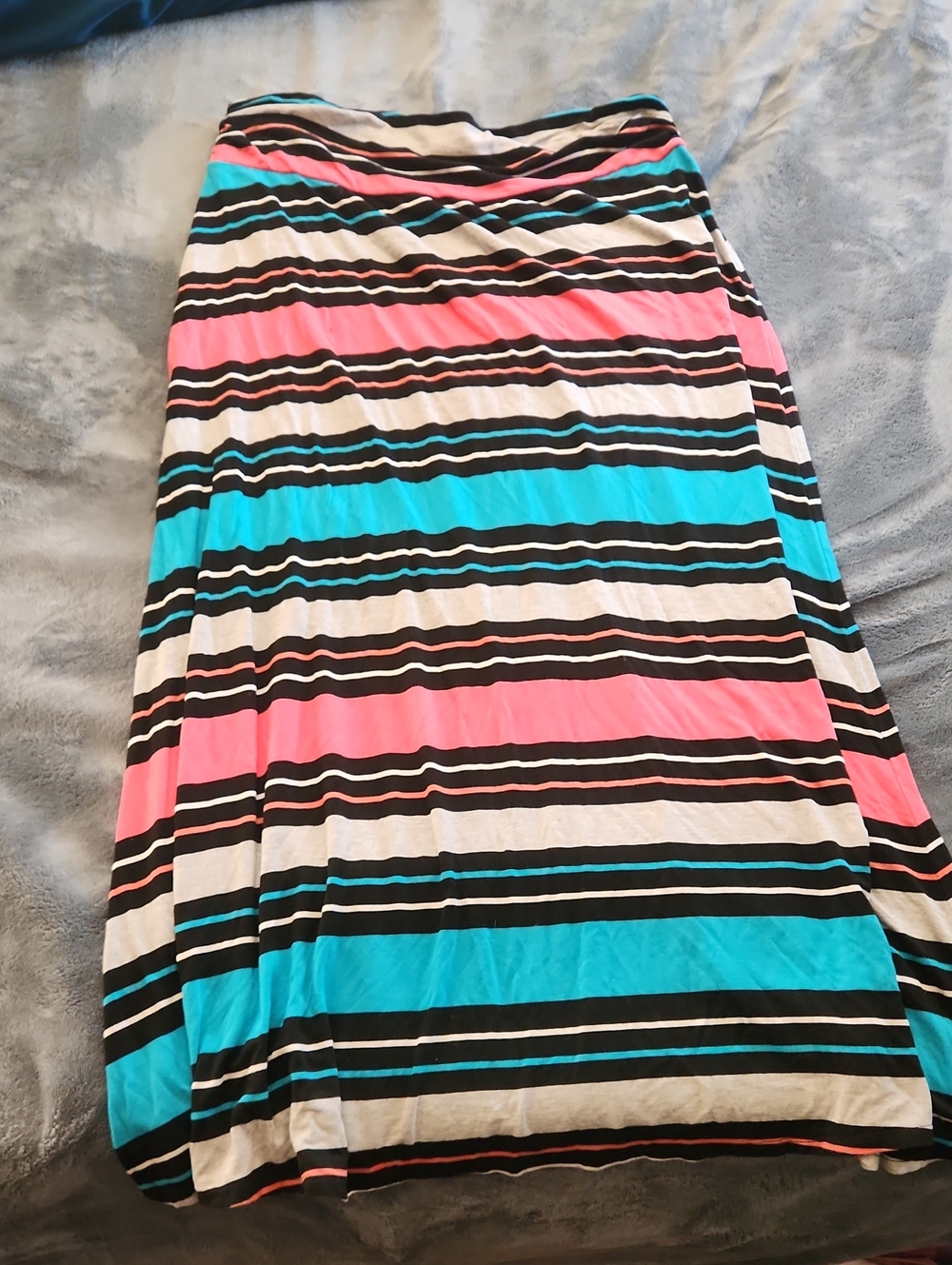 Merona Striped Maxi Skirt in Pink, Turquoise, Black & White